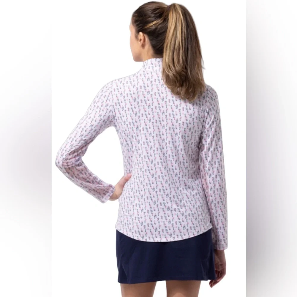 SanSoleil SolCool UPF-50 wine glasses golf sweater size Small - Picture 6 of 8